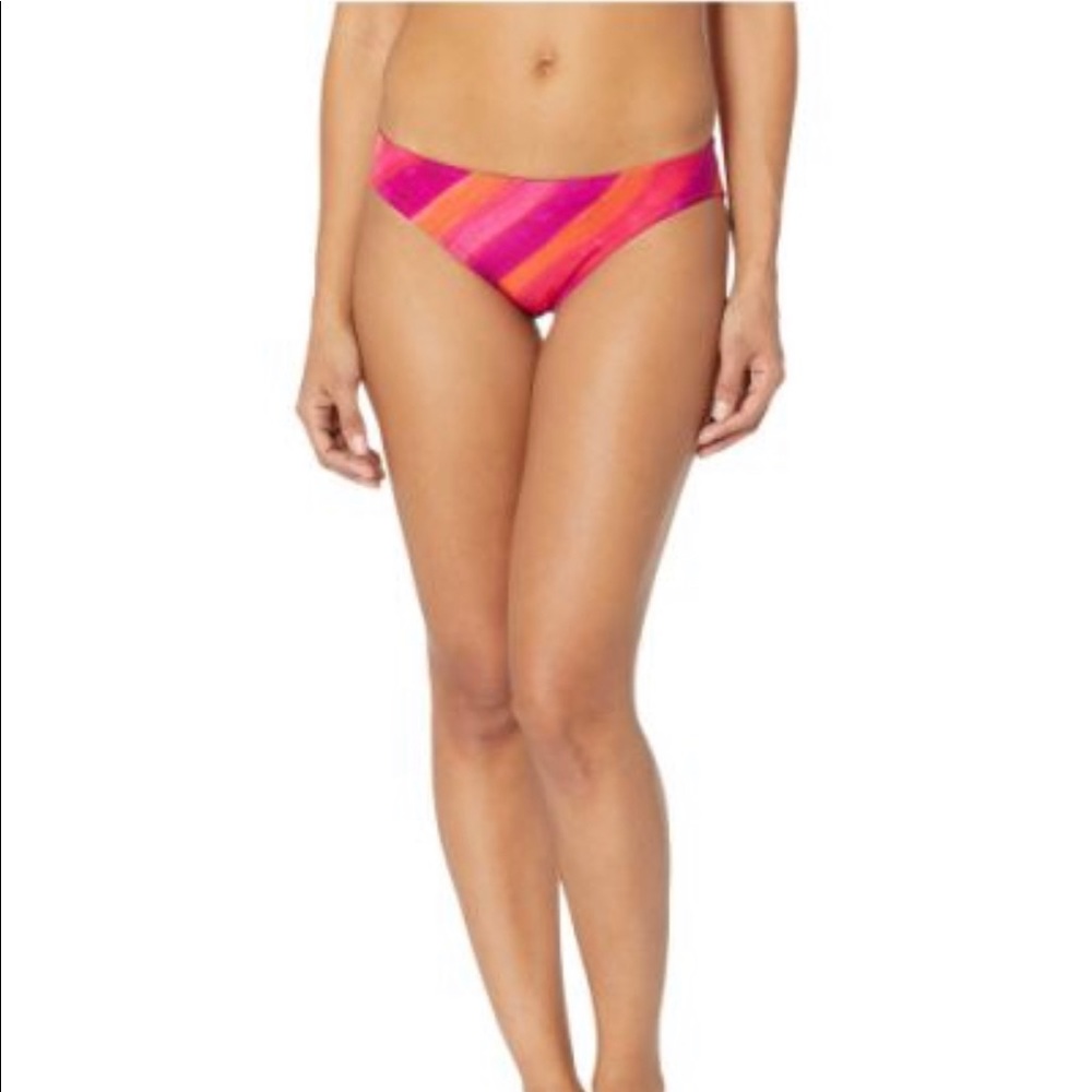 RALPH LAUREN Pink Striped Hipster Bikini Bottom